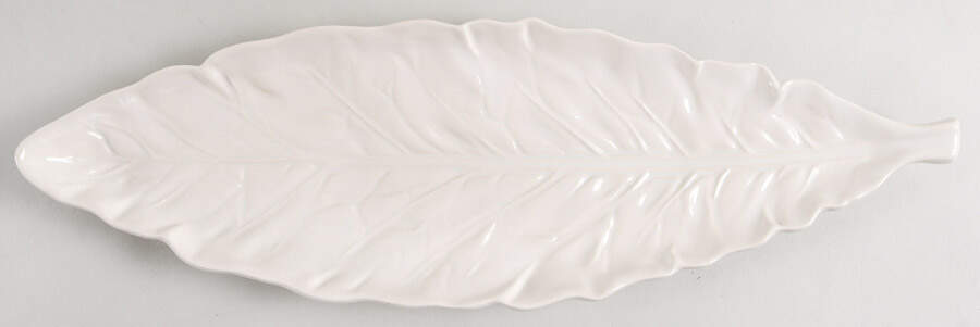 Cabbage Beige (Branco) 16" Oval Serving Platter by Bordallo Pinheiro-1