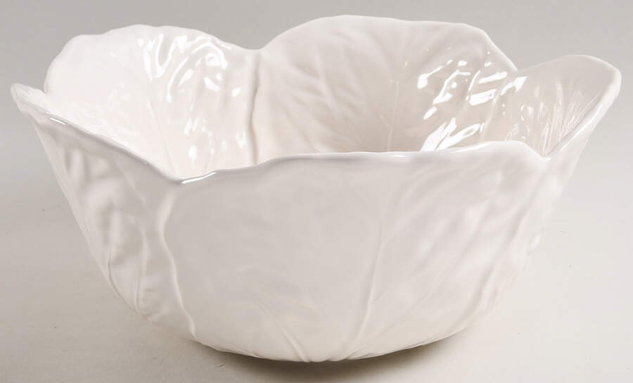 Cabbage Beige (Branco) 11" Round Serving Bowl by Bordallo Pinheiro-1