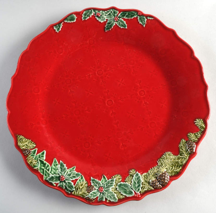Christmas Garland Service Plate (Charger) by Bordallo Pinheiro-1