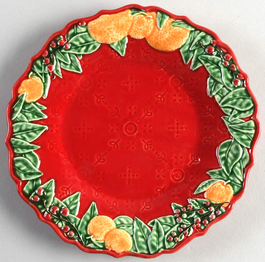 Christmas Garland Salad/Dessert Plate by Bordallo Pinheiro-1
