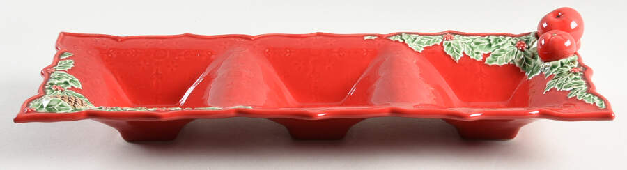 Christmas Garland 3 Section Tray by Bordallo Pinheiro-1