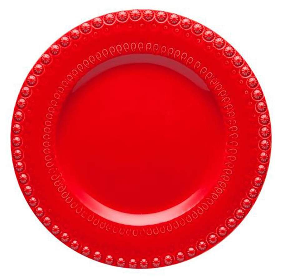 Fantasia (Fantasy) Red Dinner Plate by Bordallo Pinheiro-1