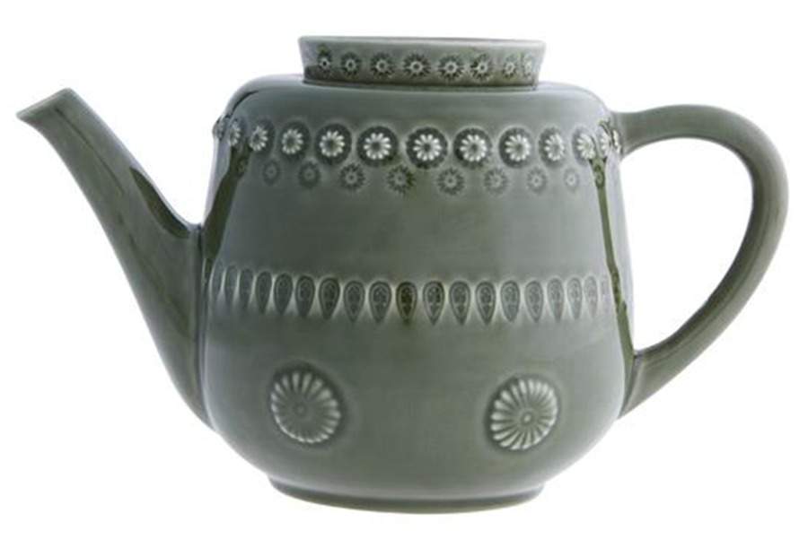 Fantasia (Fantasy) Green Olive Tree Teapot & Lid by Bordallo Pinheiro-1