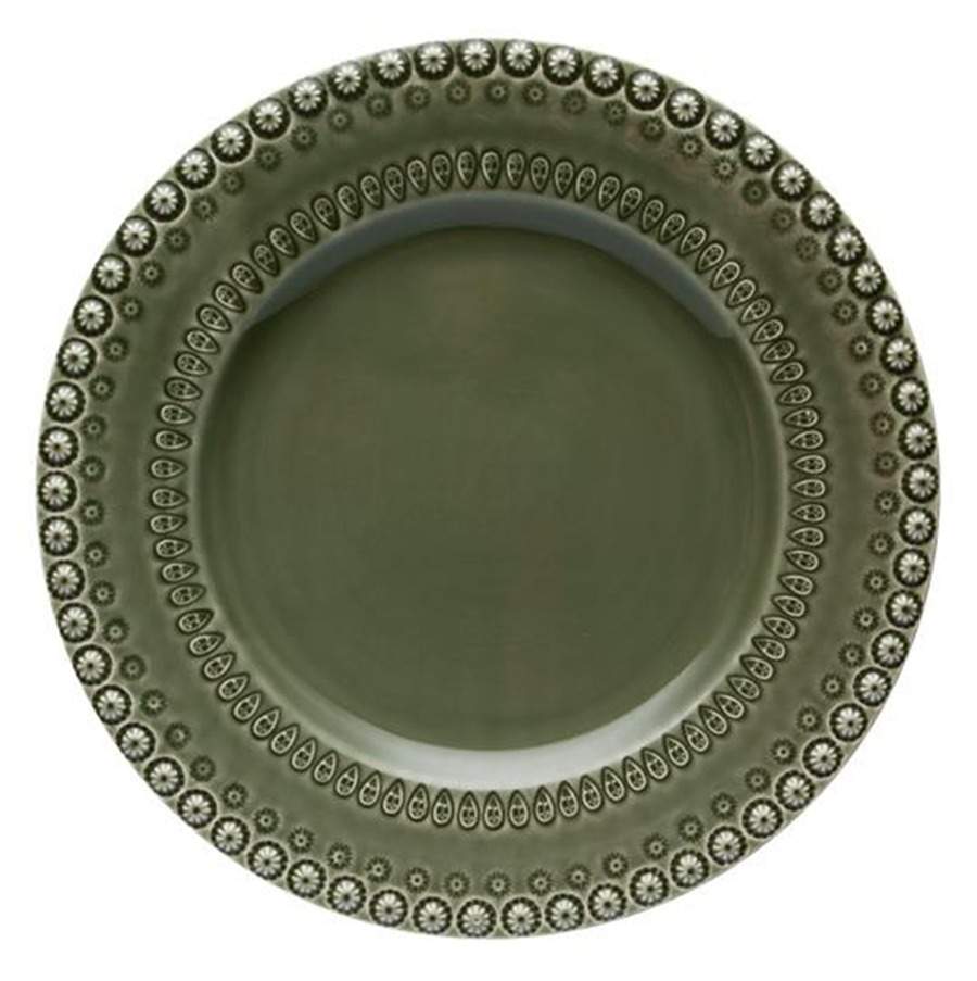 Fantasia (Fantasy) Green Olive Tree Dinner Plate by Bordallo Pinheiro-1
