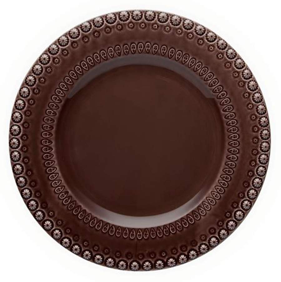 Fantasia (Fantasy) Cocoa Brown Dinner Plate by Bordallo Pinheiro-1