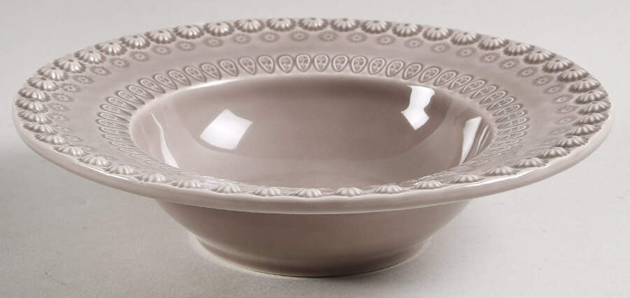 Fantasia (Fantasy) Oat Beige Rim Soup Bowl by Bordallo Pinheiro-1