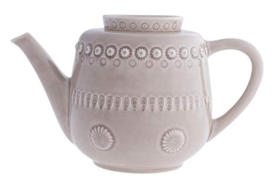 Fantasia (Fantasy) Oat Beige Teapot & Lid by Bordallo Pinheiro-1