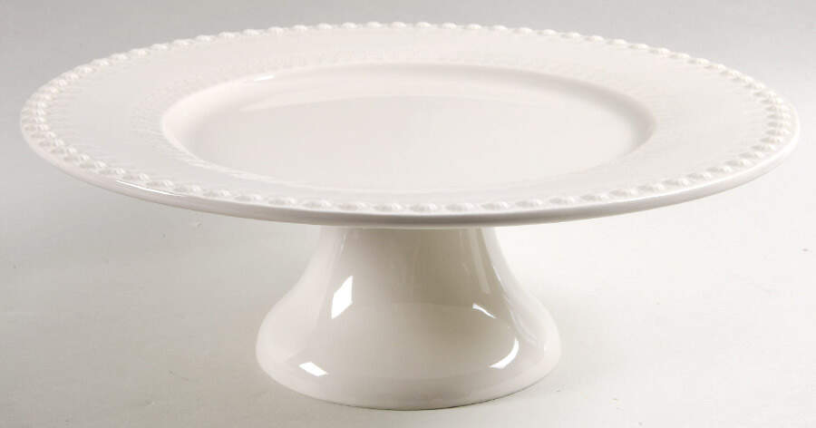 Fantasia (Fantasy) Sandy Grey 13" Diameter Pedestal Cake Stand by Bordallo Pinheiro-1