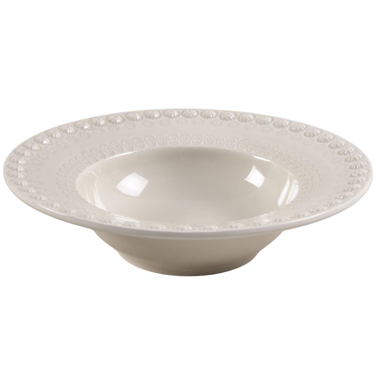 Fantasia (Fantasy) Sandy Grey Rim Soup Bowl by Bordallo Pinheiro-1
