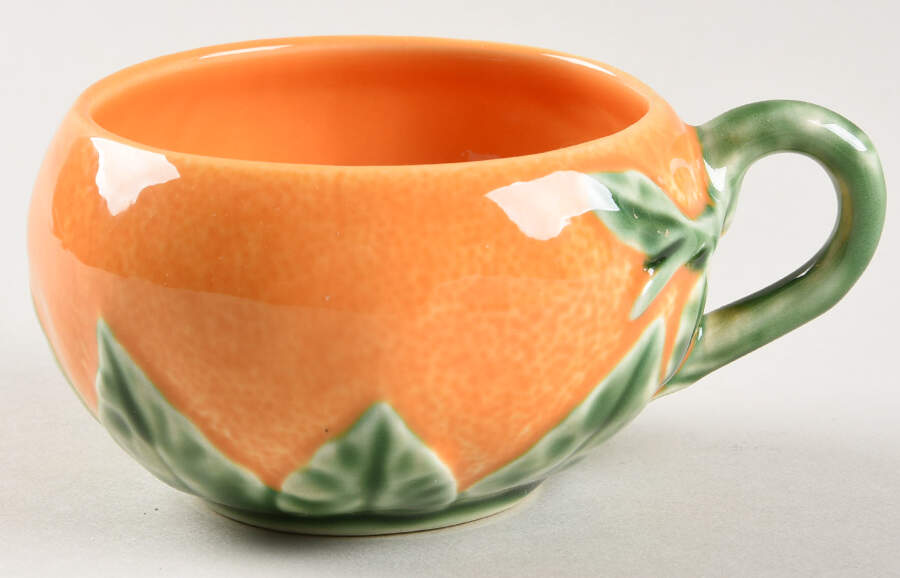Orange Flat Cup by Bordallo Pinheiro-1