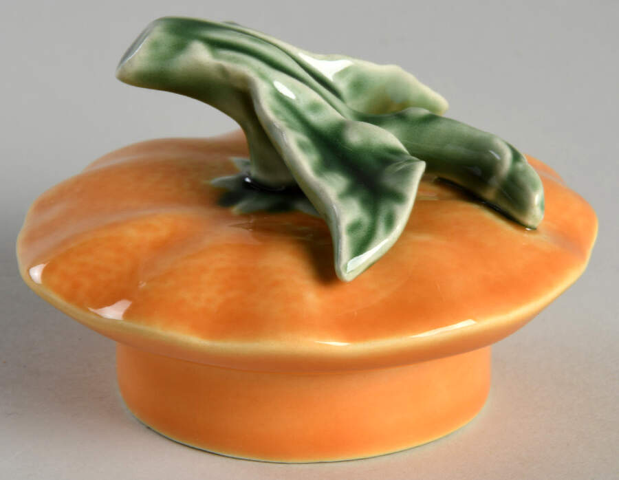 Orange Lid for Teapot by Bordallo Pinheiro-1