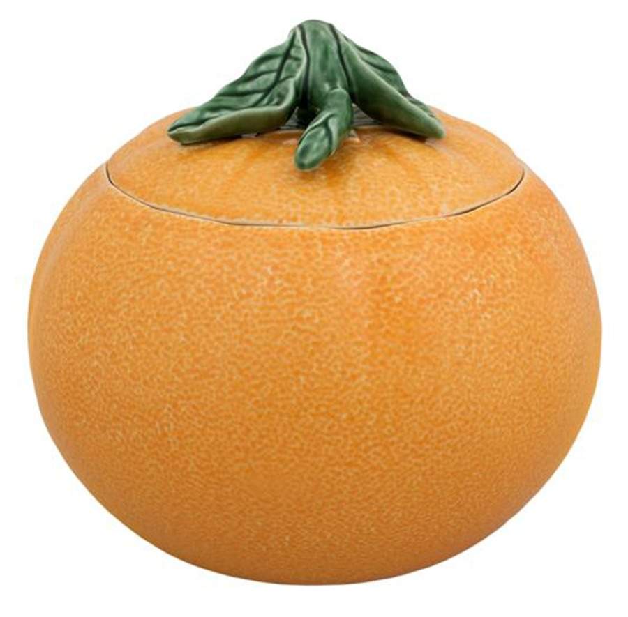 Orange Tureen &  Lid by Bordallo Pinheiro-1