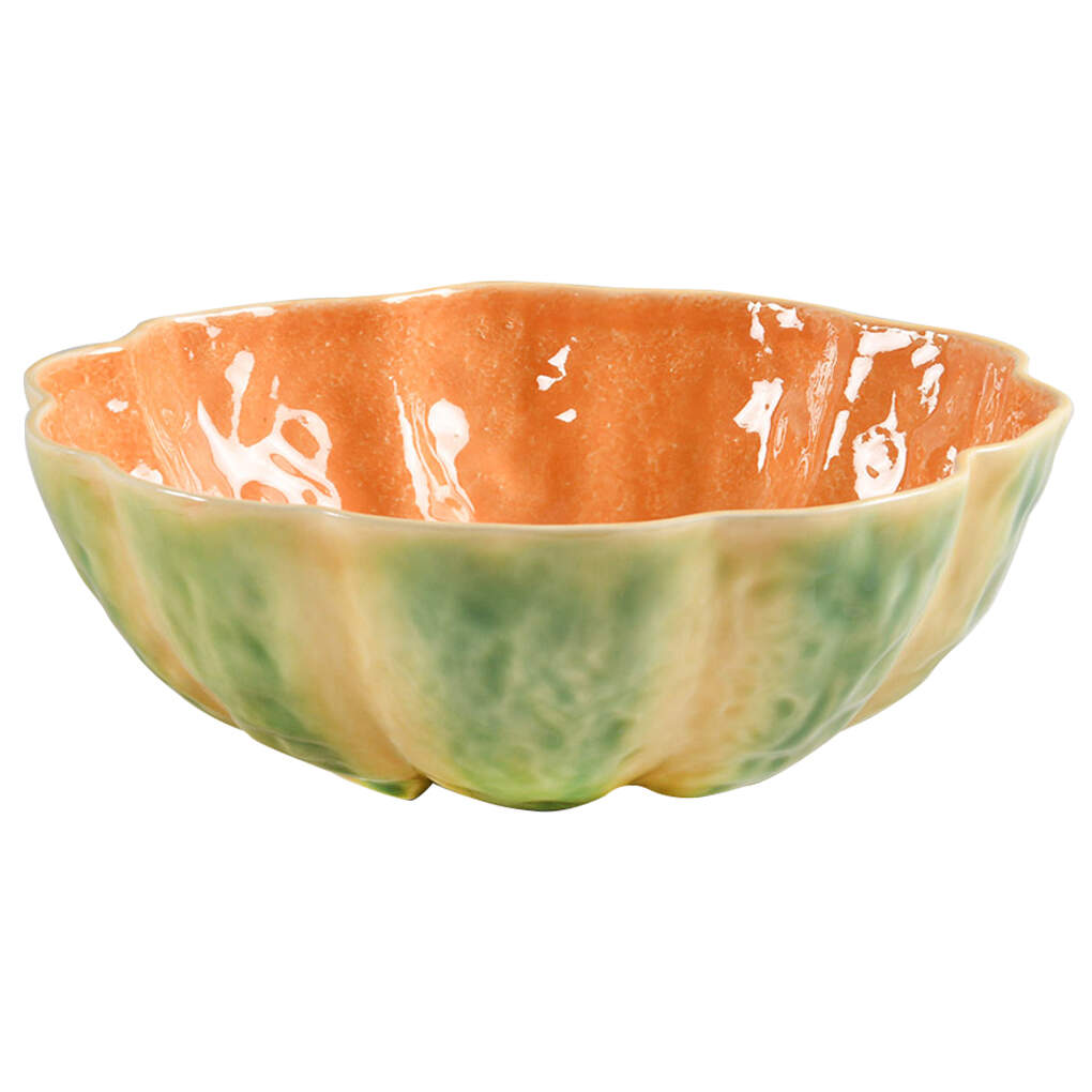 Pumpkin 11" Round Serving Bowl by Bordallo Pinheiro-1