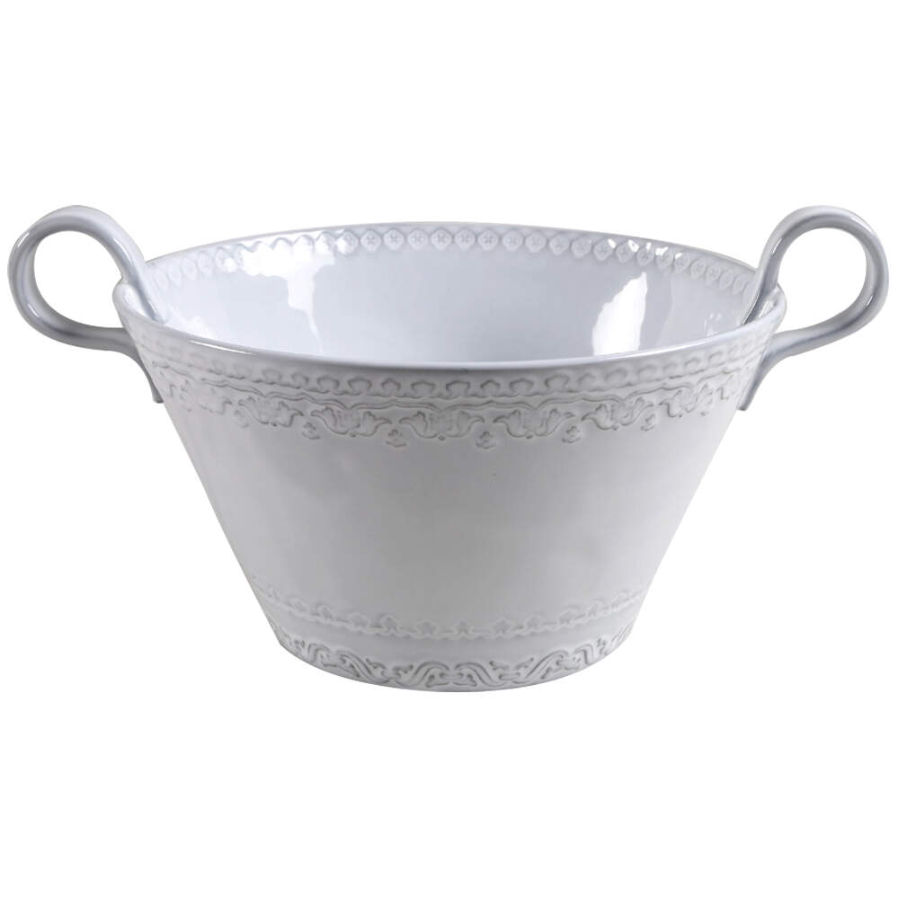 Rua Nova Antique White 9" Salad Serving Bowl by Bordallo Pinheiro-1