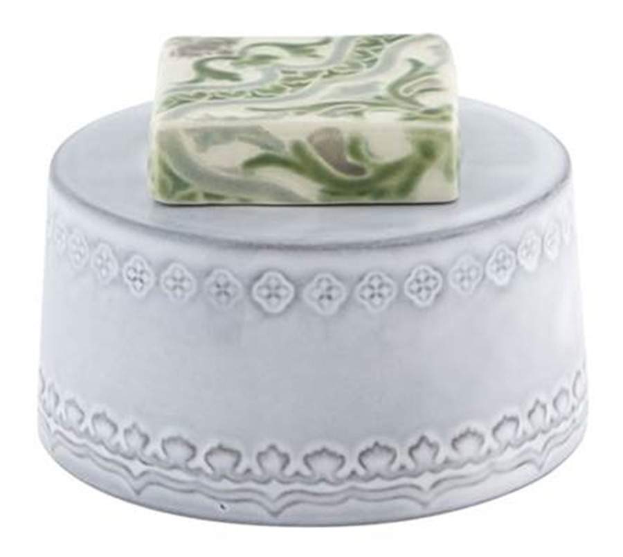 Rua Nova Antique White Sugar Bowl & Lid by Bordallo Pinheiro-1