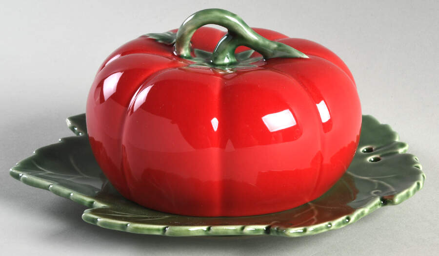 Tomato Round Covered Butter by Bordallo Pinheiro-1
