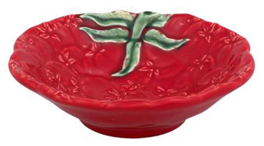 Tomato Small Round Scalloped Dish by Bordallo Pinheiro-1