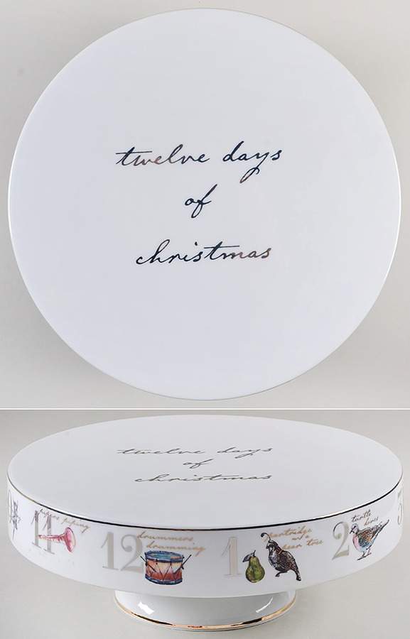 12 Days of Christmas 12" Diameter Pedestal Cake Stand by Better Homes and Gardens-1