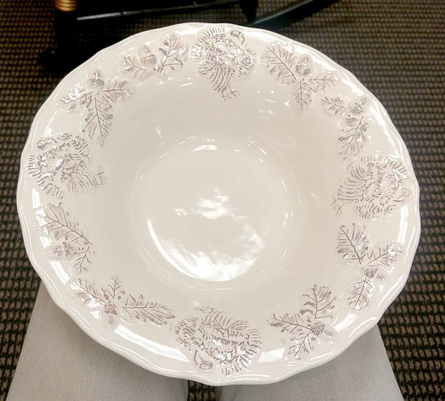 Turkey White 10" Round Serving Bowl by Bordallo Pinheiro-1