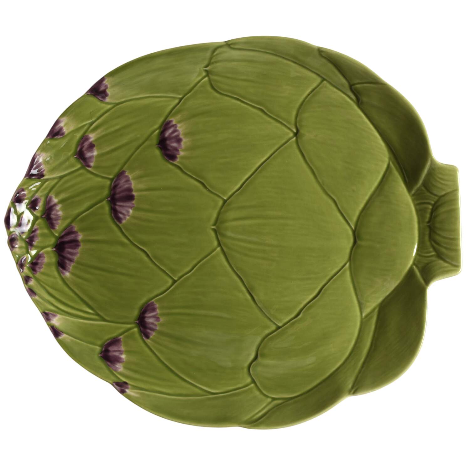 Artichoke Green and Purple 16" Oval Serving Platter by Bordallo Pinheiro-1