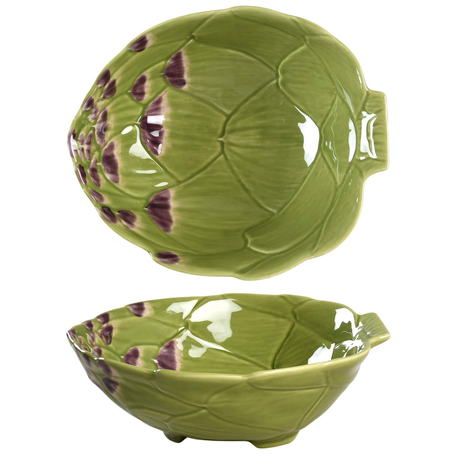 Artichoke Green and Purple 7" All Purpose Bowl by Bordallo Pinheiro-1