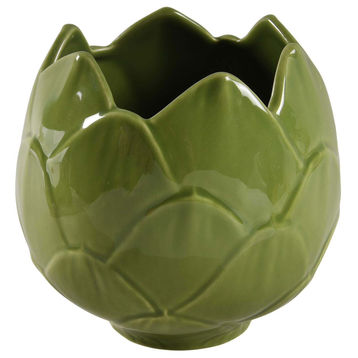 Artichoke Green and Purple Figural Covered Box No Lid by Bordallo Pinheiro-1