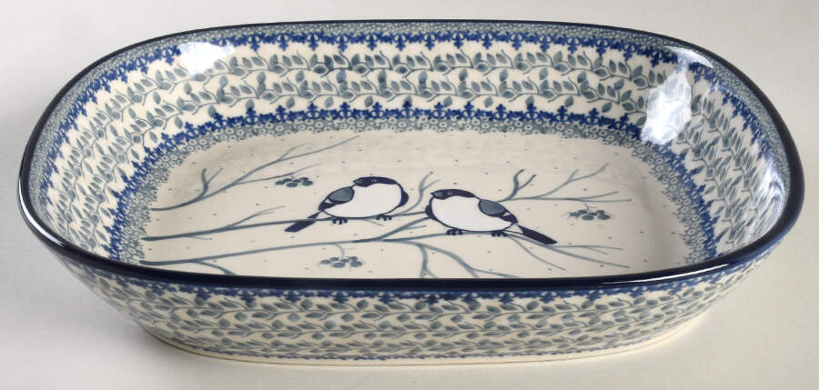 Bluebird 10" Rectangular Baker by BOLESLAWIEC-1
