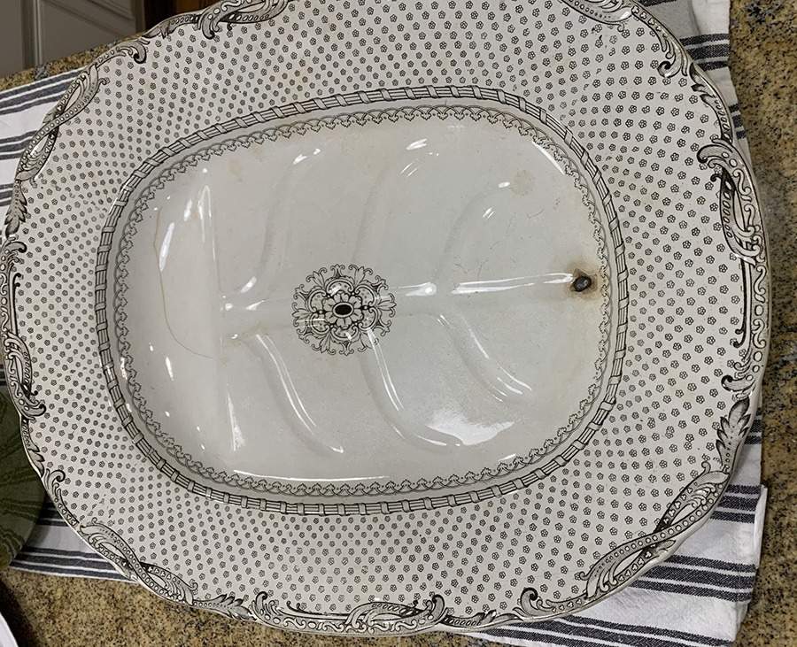 Napier-Black 19" Oval Serving Platter by Brownfield-1