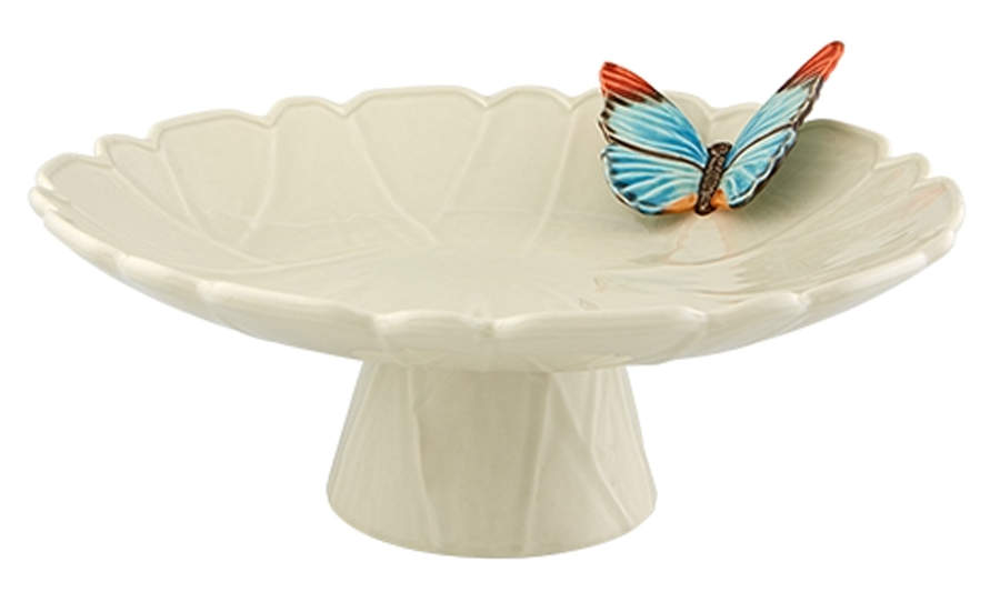 Cloudy Butterflies by Claudia Schiffer 15" Diameter Pedestal Cake Stand by Bordallo Pinheiro-1