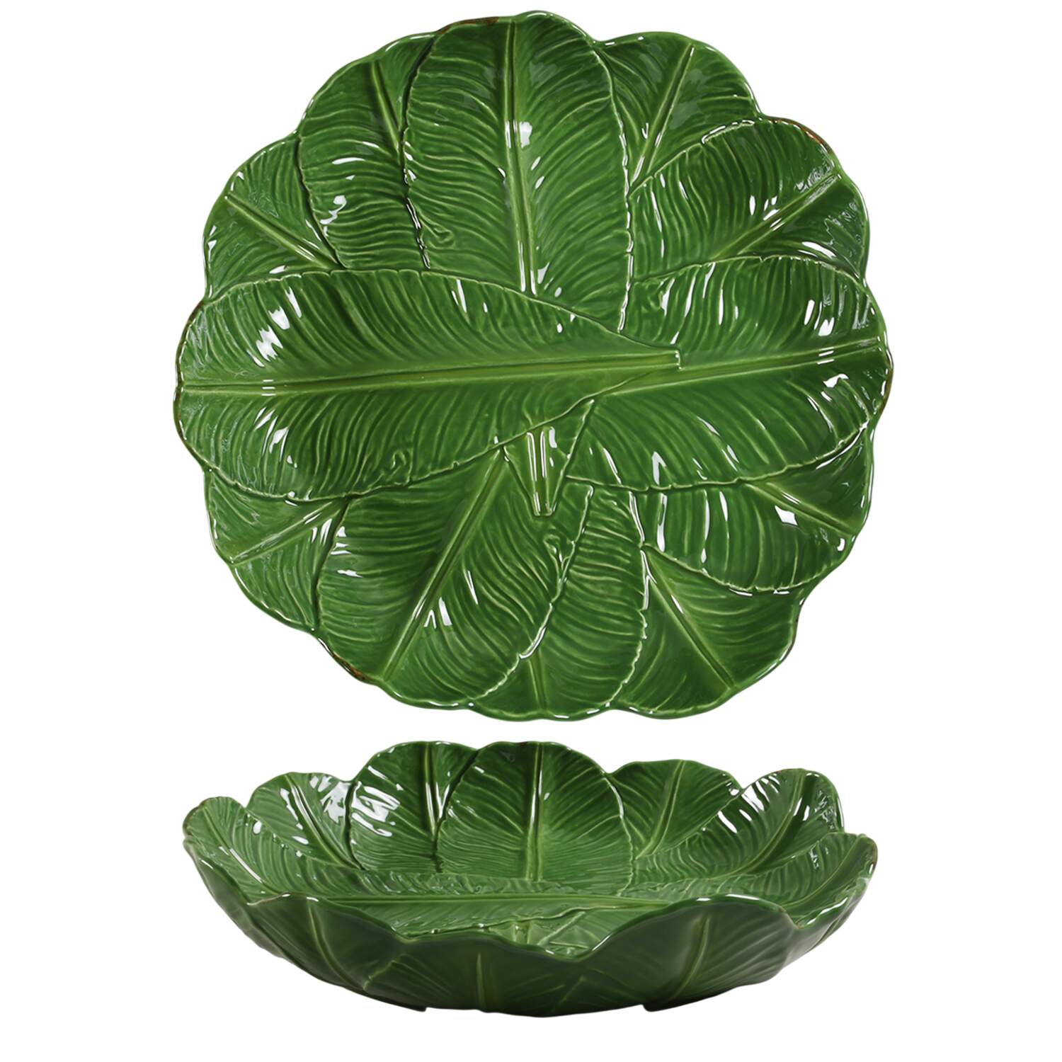 Banana Da Madeira Centerpiece/Console Bowl by Bordallo Pinheiro-1
