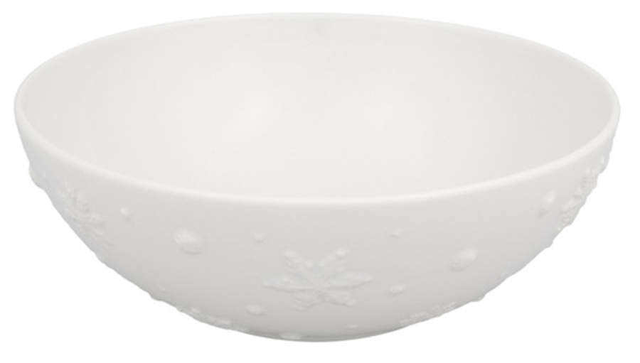 Snowflakes Beige 10" Large Salad Serving Bowl by Bordallo Pinheiro-1