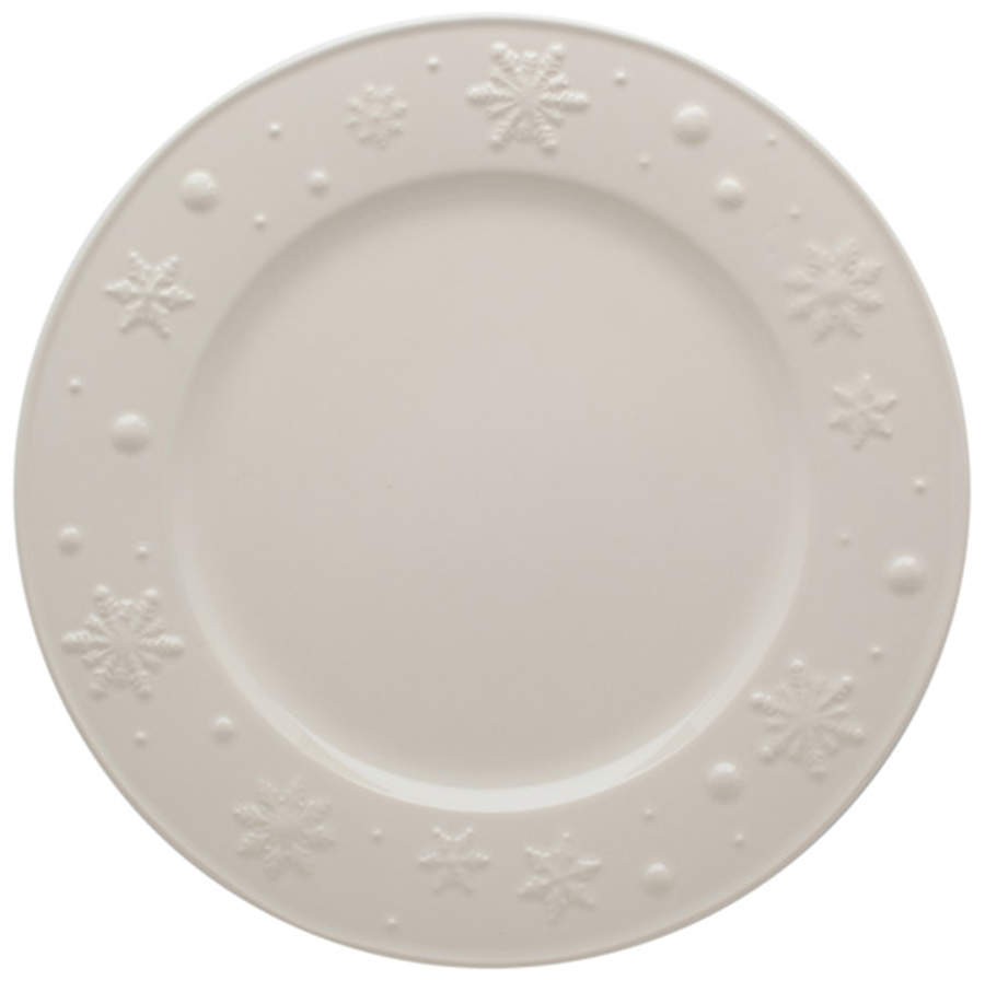 Snowflakes Beige Dinner Plate by Bordallo Pinheiro-1