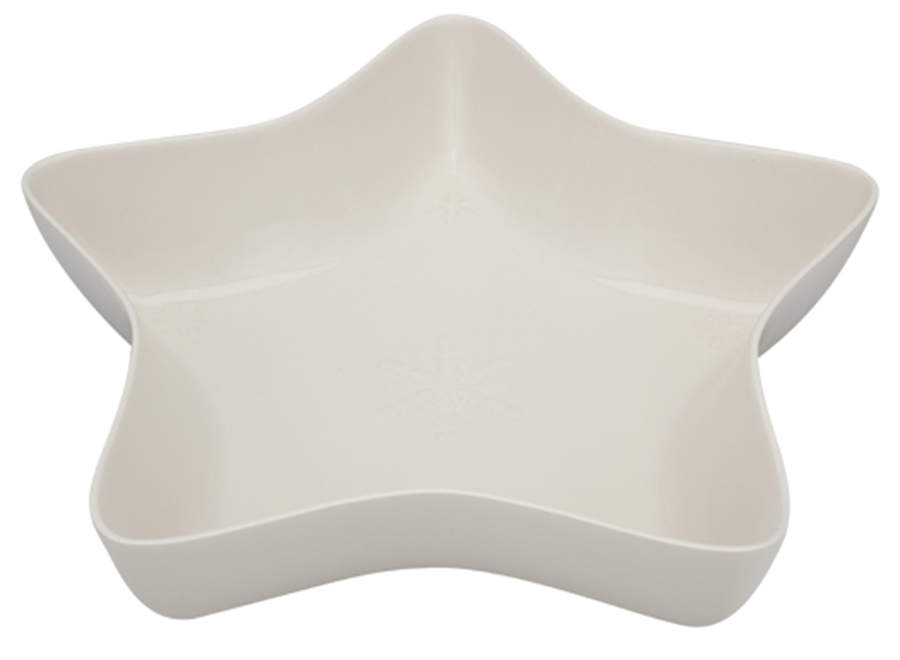Snowflakes Beige 14" Star Shaped Bowl by Bordallo Pinheiro-1