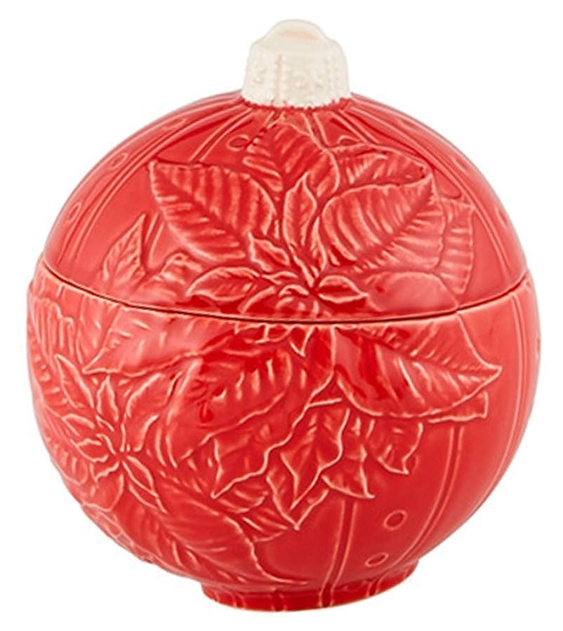 Christmas Ornaments Figural Covered Box by Bordallo Pinheiro-1