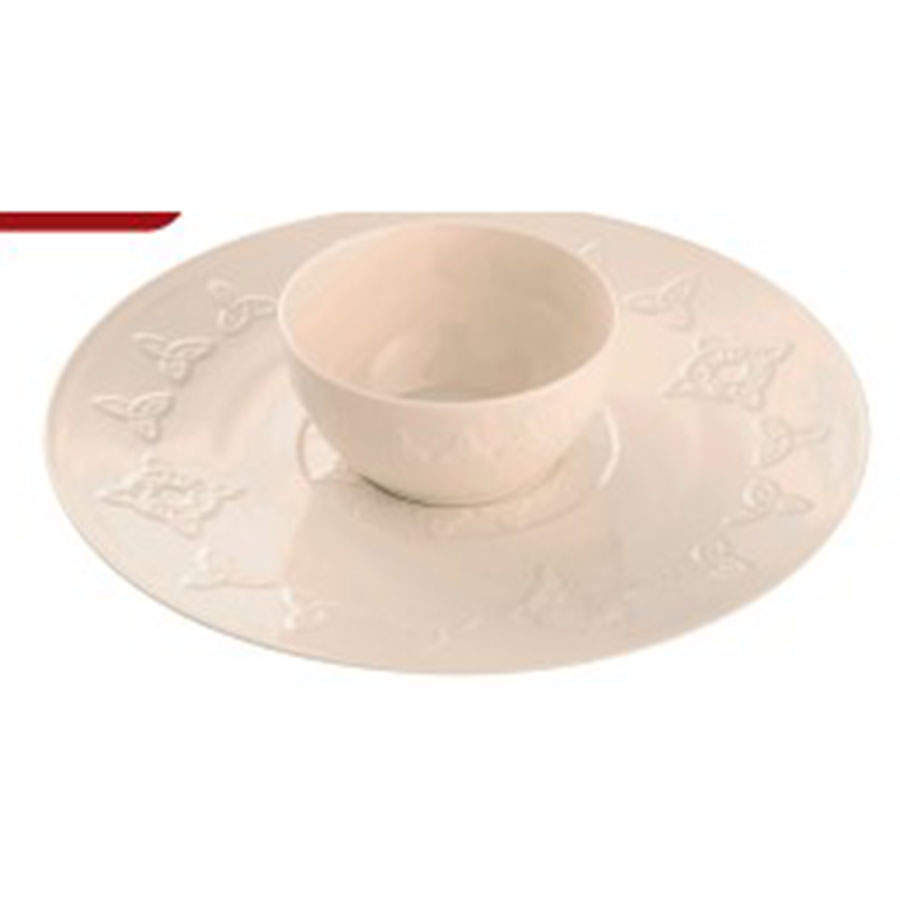 Trinity Knot Dip Bowl for Chip & Dip Set by Belleek Pottery (Ireland)-1
