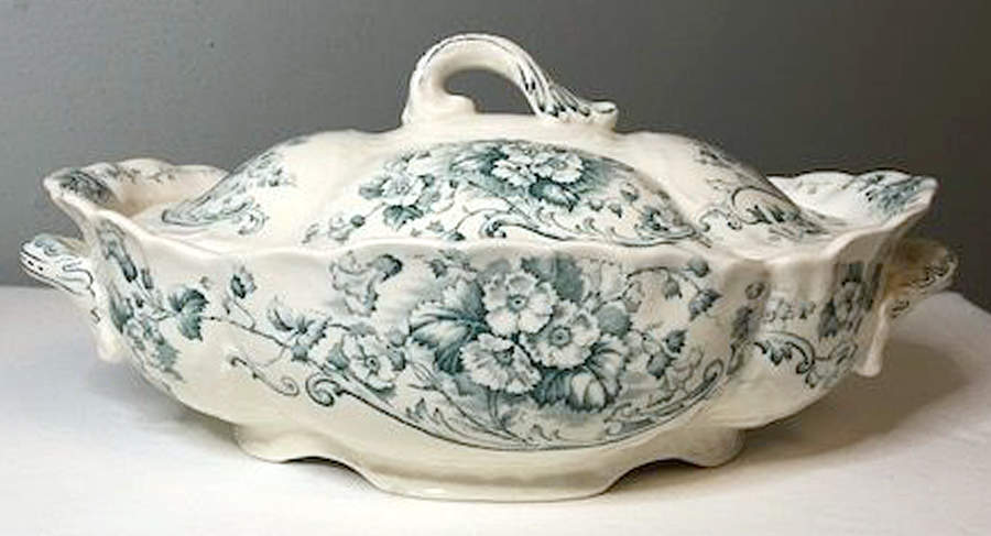 Primula Green Oval Covered Vegetable by Boulton,Machine&Tennant-1