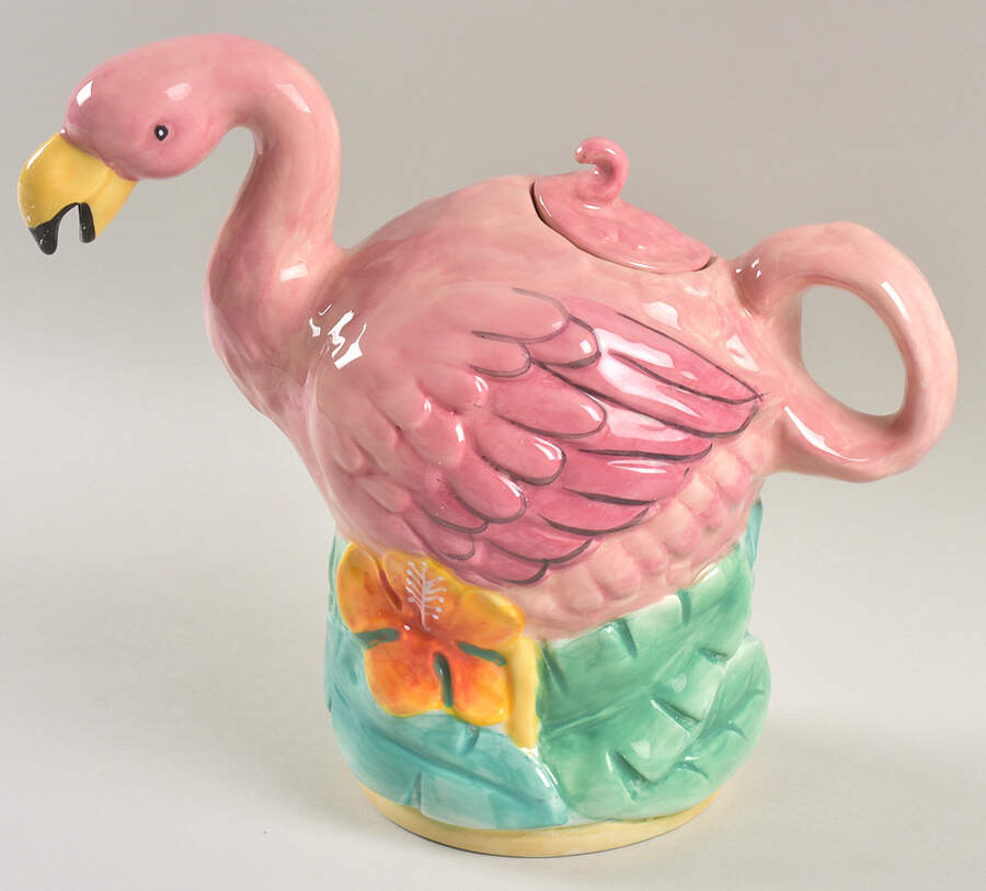 Summer Fun Flamingo Teapot & Lid by Blue Sky-1
