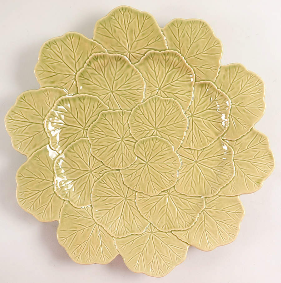 Geranium Sage Green 13" Chop Plate (Round Platter) by Bordallo Pinheiro-1