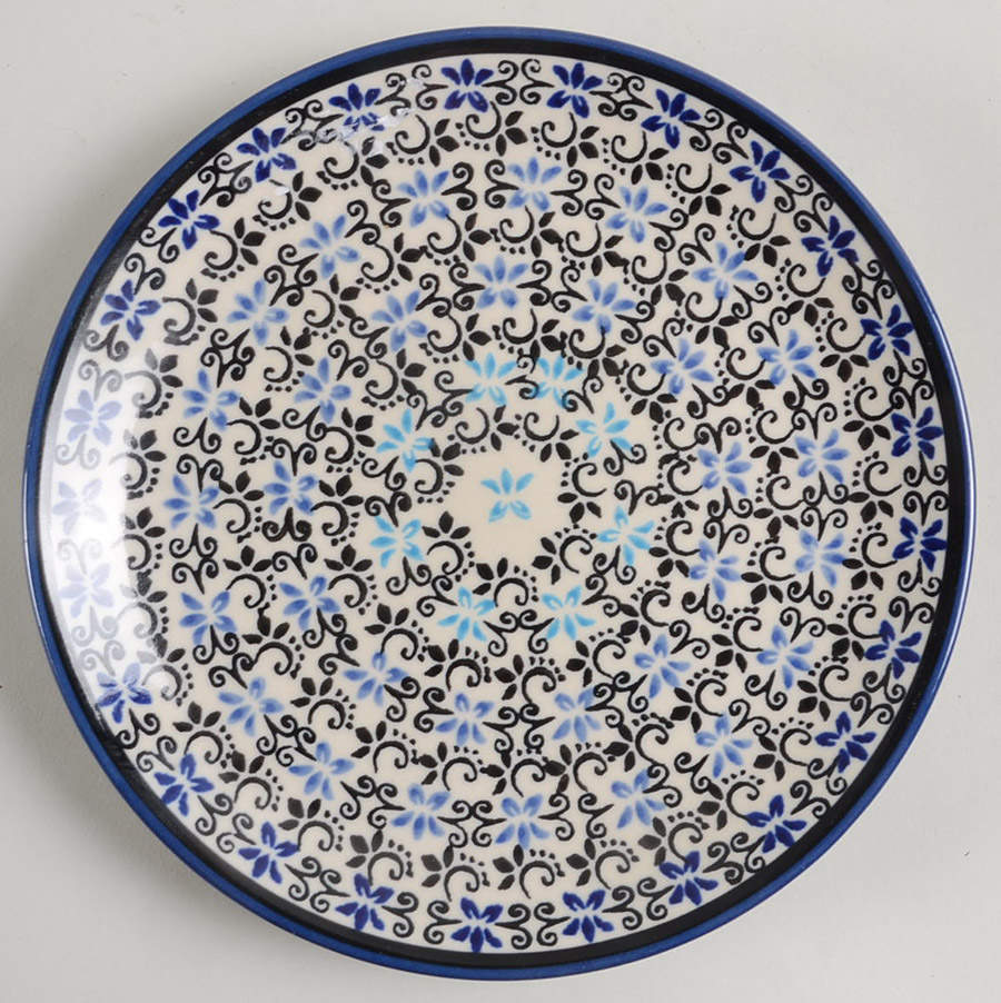 Black and Blue Lace Salad Plate by BOLESLAWIEC-1
