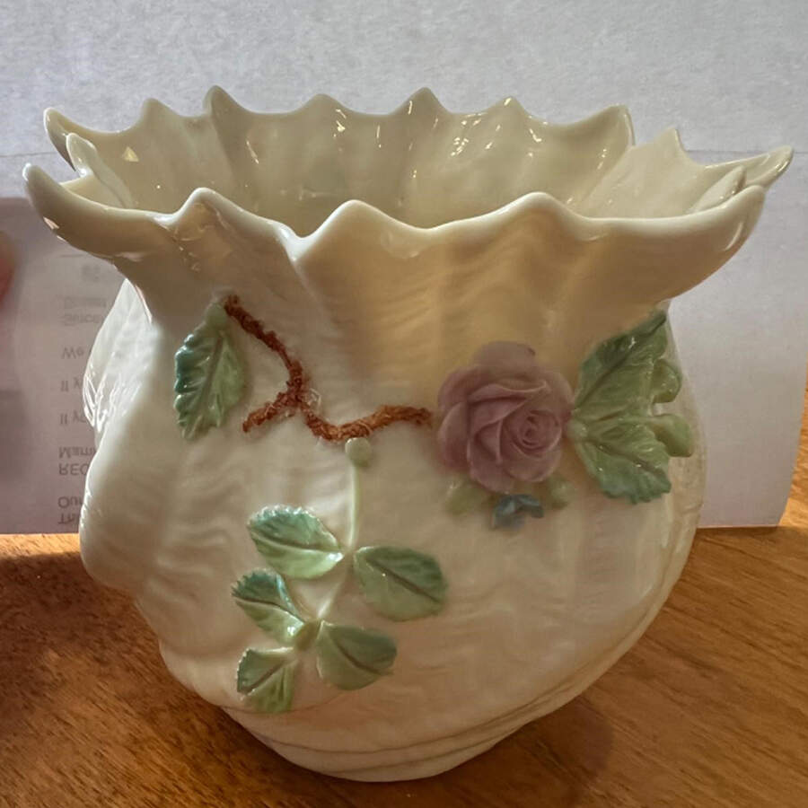 Flower Pot 6" Carlingford Cachepot by Belleek Pottery (Ireland)-1