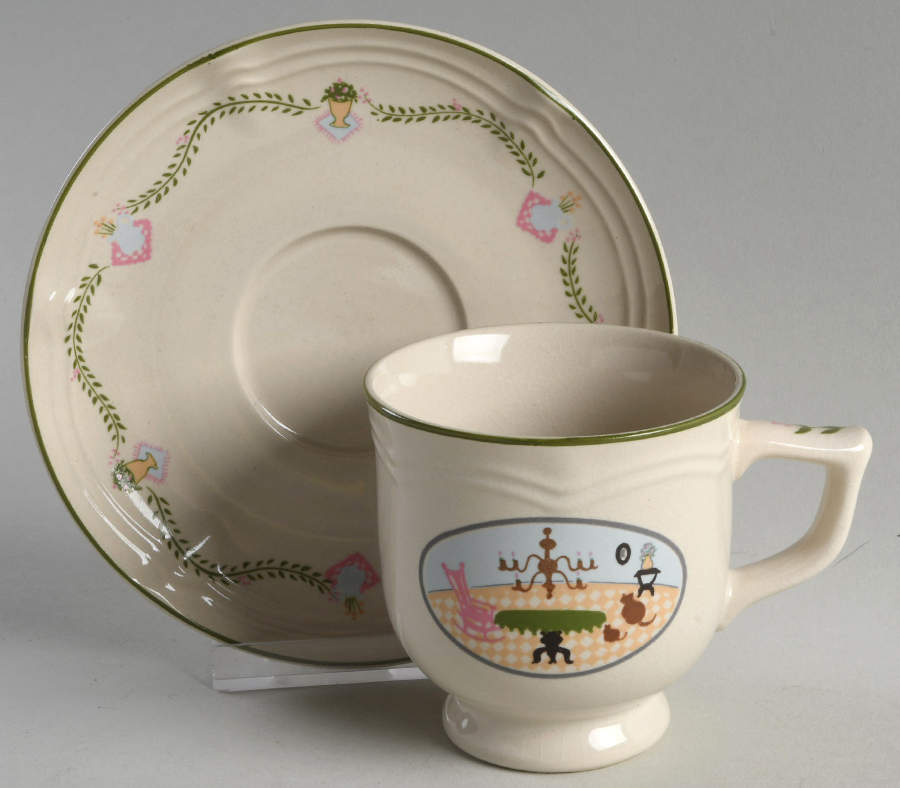 Fall Reunion, The Footed Cup & Saucer Set by Georges Briard-1