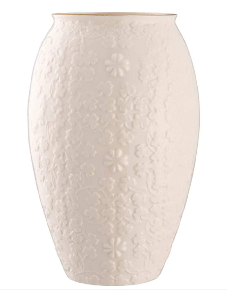 Field of Shamrocks 10" Vase by Belleek Pottery (Ireland)-1