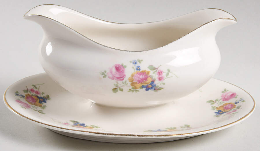 BFB5 Gravy Boat with Attached Underplate by Belle Fine China-1