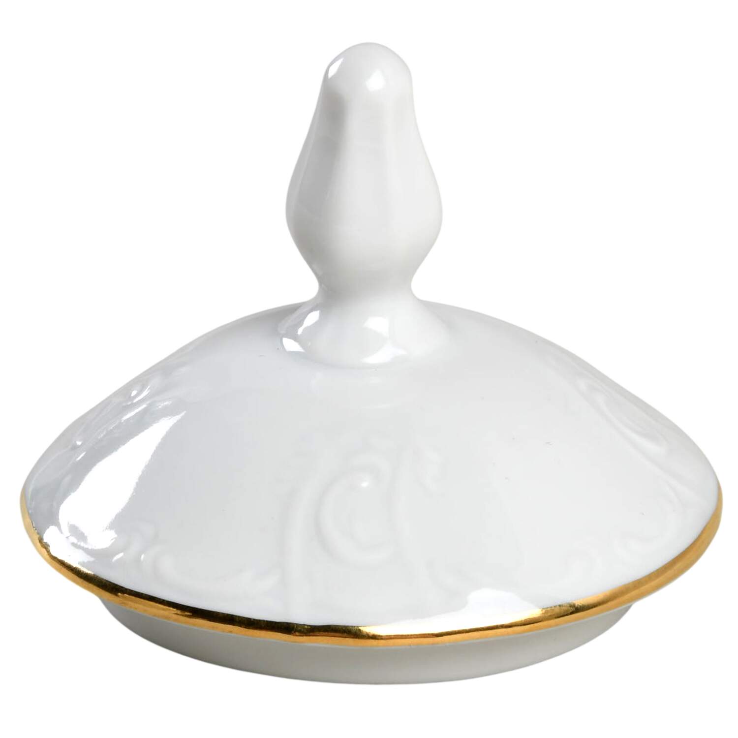 Bernadotte White-Gold Trim Lid for Sugar Bowl by Baum Brothers-1