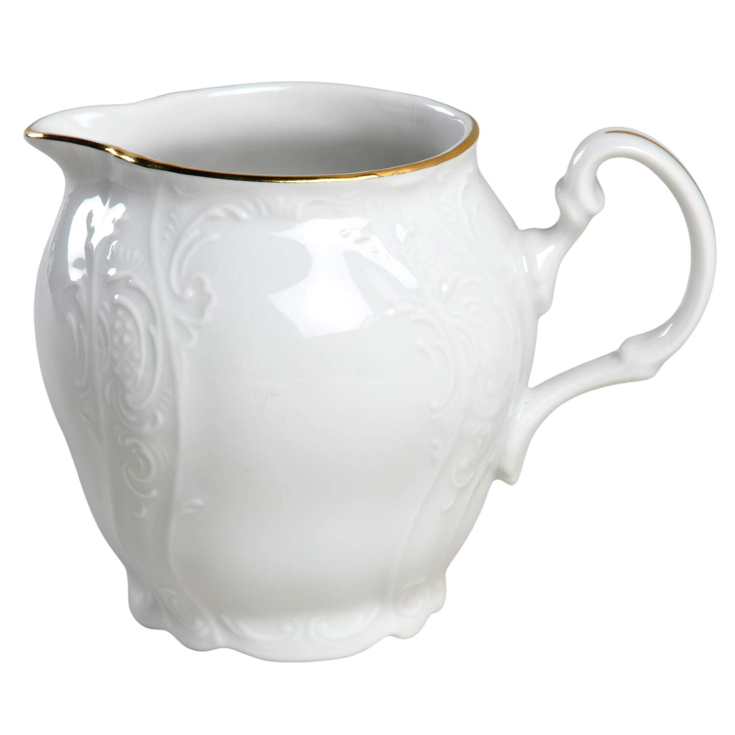 Bernadotte White-Gold Trim Creamer by Baum Brothers-1