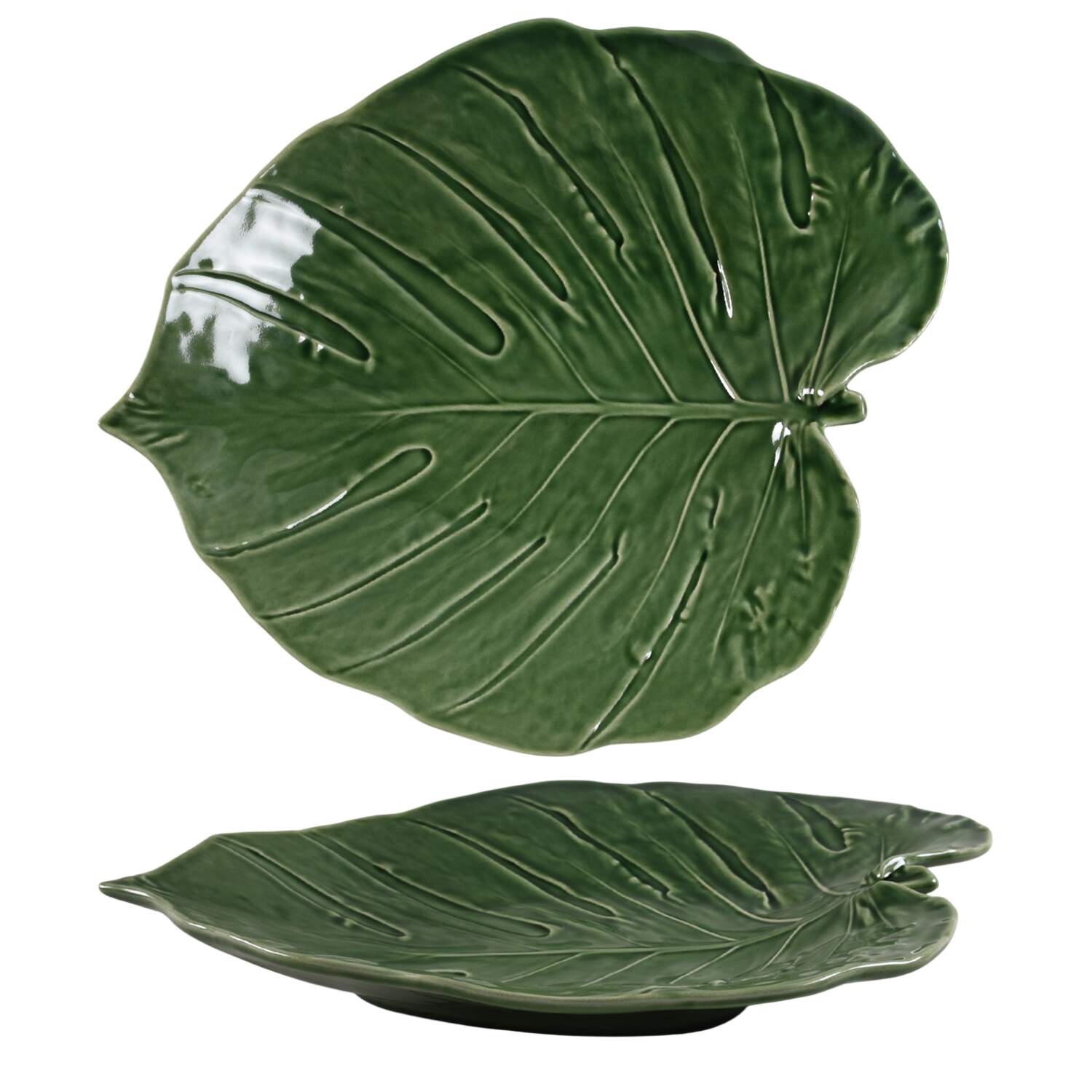 Leaves 17" Leaf Shaped Platter by Bordallo Pinheiro-1