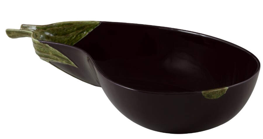 Aubergine (Eggplant) 18" Figural Serving Bowl by Bordallo Pinheiro-1