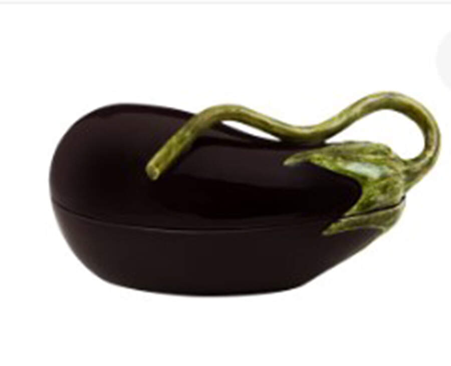 Aubergine (Eggplant) Figural Box & Lid by Bordallo Pinheiro-1