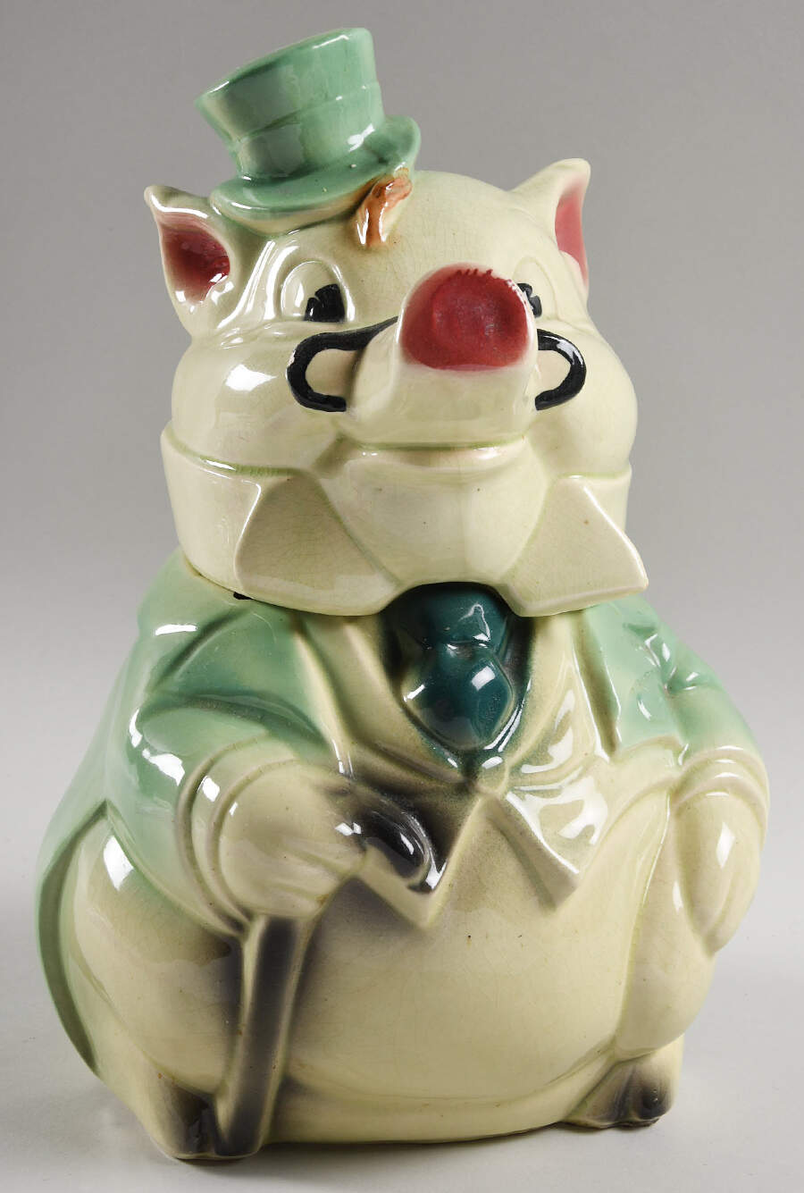 Formal Pig Figural Cookie Jar & Lid by Brush-Mccoy-1