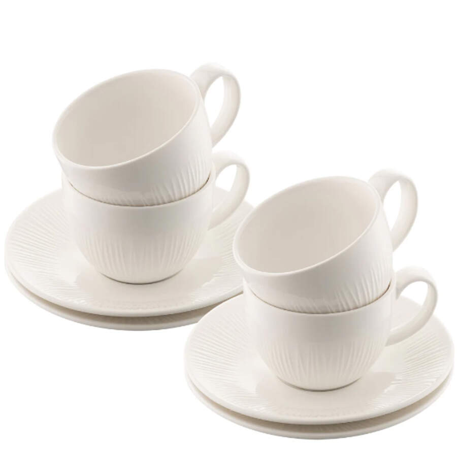 Erne Flat Cup & Saucer Set by Belleek Pottery (Ireland)-1